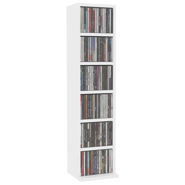 CD-hylla vit 21x20x88 cm konstruerat trä