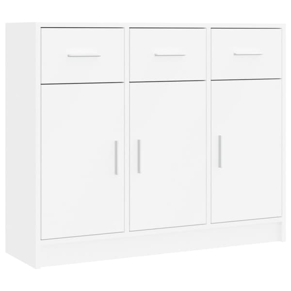 Skänk vit 91x28x75 cm konstruerat trä