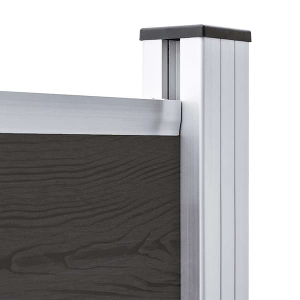 Staketpanel WPC 180x146 cm svart