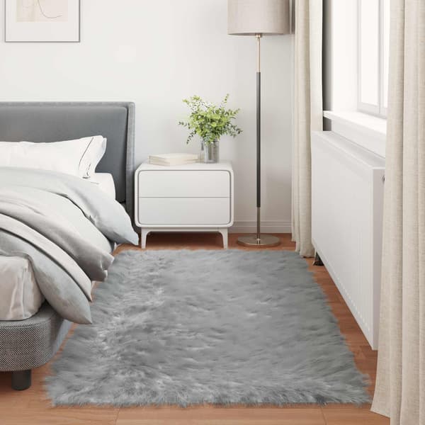 Fuskfäll matta TAFALLA Grå 100 x 200 cm Polyester