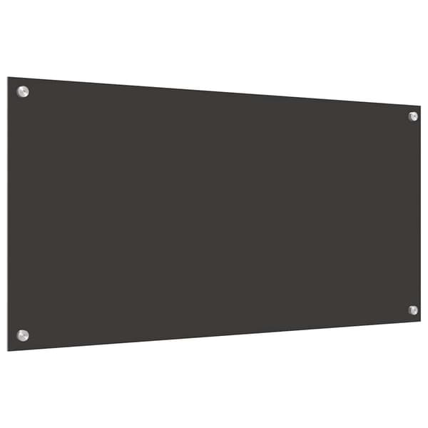 Köksskydd 2 pcs Mörkgrå 100 x 50 cm härdat glas