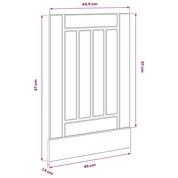 Diskmaskin panel LUCCA Svart ek 45 x 1,5 x 57 cm