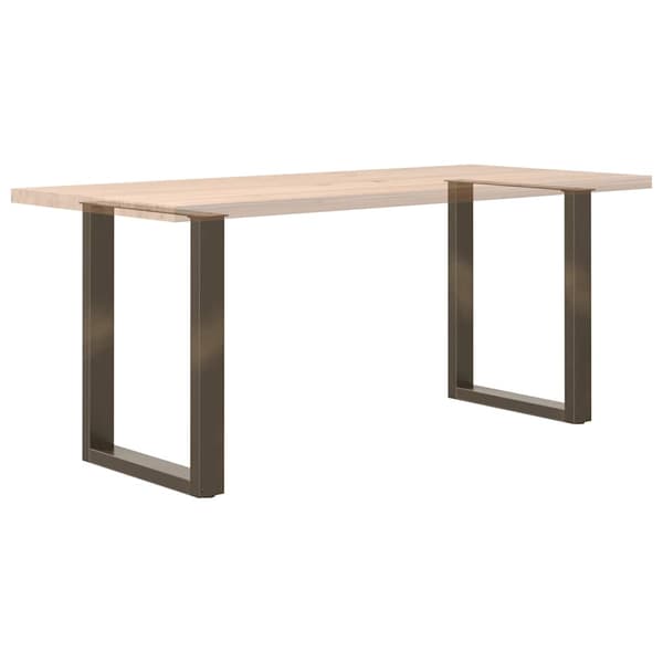 Matbordsben U-formade 2 st naturstål 70x(72-73) cm stål