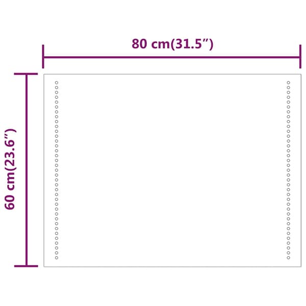 Badrumsspegel LED 80x60 cm