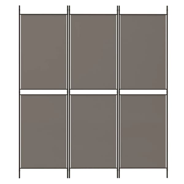 Rumsavdelare 3 paneler antracit 150x220 cm tyg