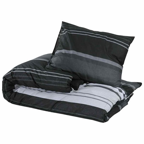 Bäddset svart och vit 200x220 cm bomull