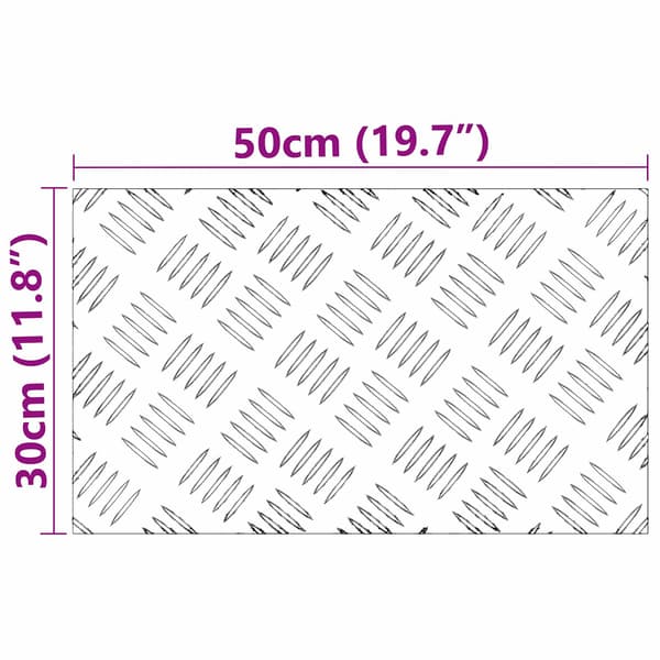 Trappsteg Rektangulär 4 pcs Silver 50 x 30 cm Aluminium