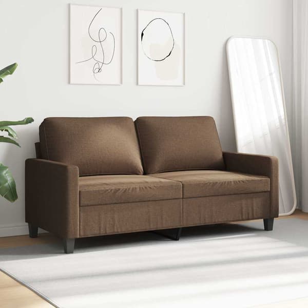 2-sitssoffa brun 140 cm tyg