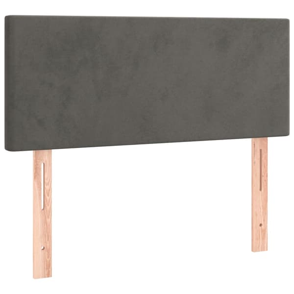 Ramsäng med madrass mörkgrå 120x190 cm sammet