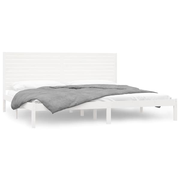 Sängram vit massivt trä 200x200 cm