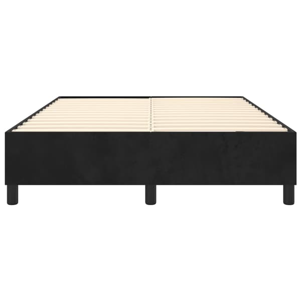 Boxspring-sängram svart 140x200 cm sammet
