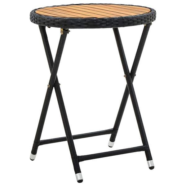 Trädgårds Bistro Set 3 pcs Svart konstrotting