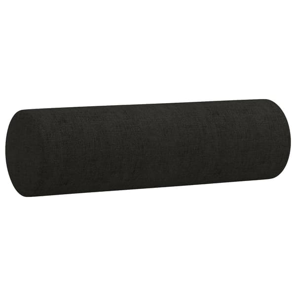 3-sitssoffa med prydnadskuddar svart 180 cm tyg