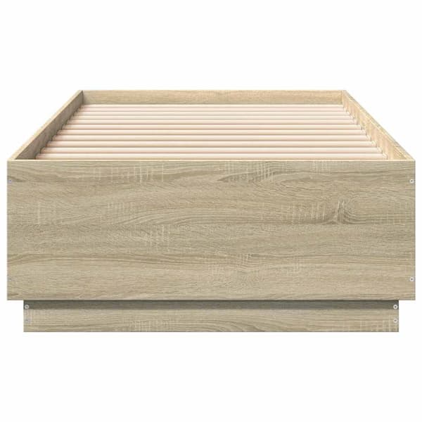 Sängram sonoma-ek 100x200 cm konstruerad trä