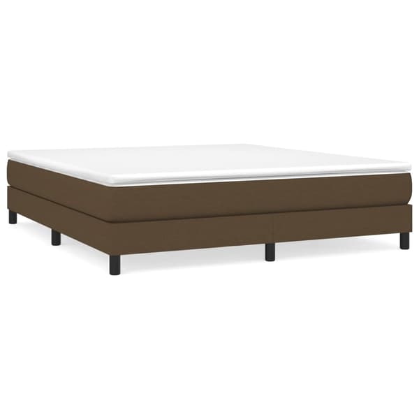 Boxspring-sängram mörkbrun 180x200 cm tyg