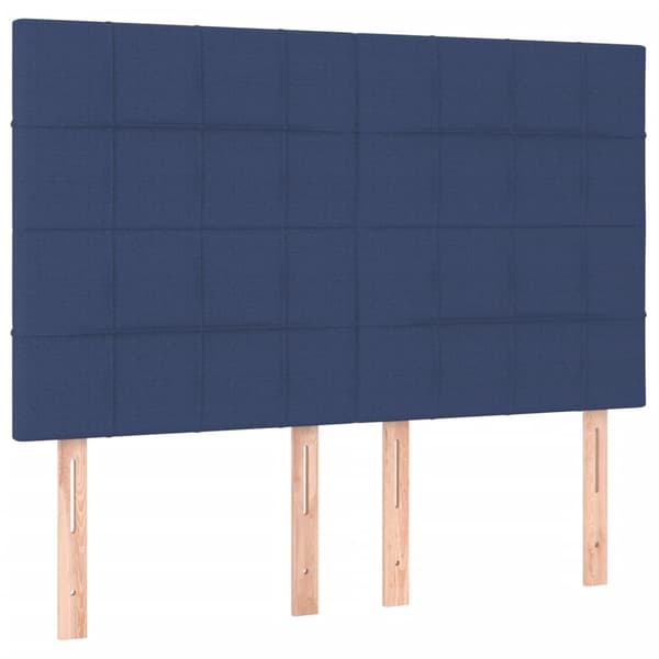 Ramsäng med madrass blå 140x190 cm tyg