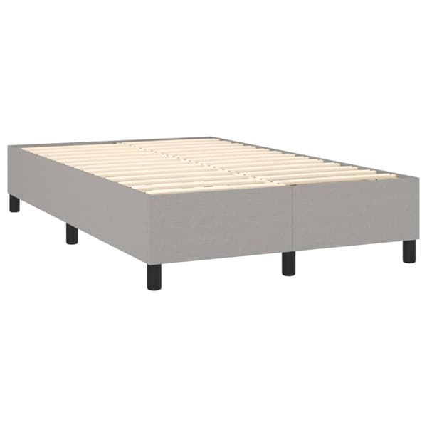 Ramsäng med madrass ljusgrå 120x200 cm tyg