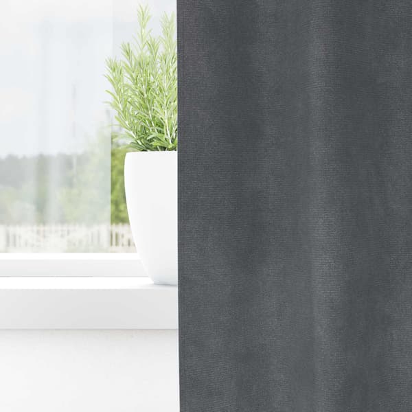 Mörkläggningsgardiner 2 st Ljusgrå 140 x 225 cm Sammet