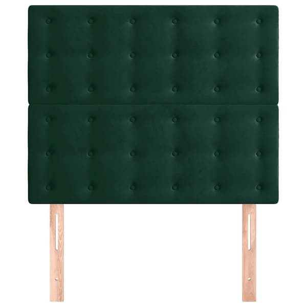 Sänggavel mörkgrön 90x5x118/128 cm sammet