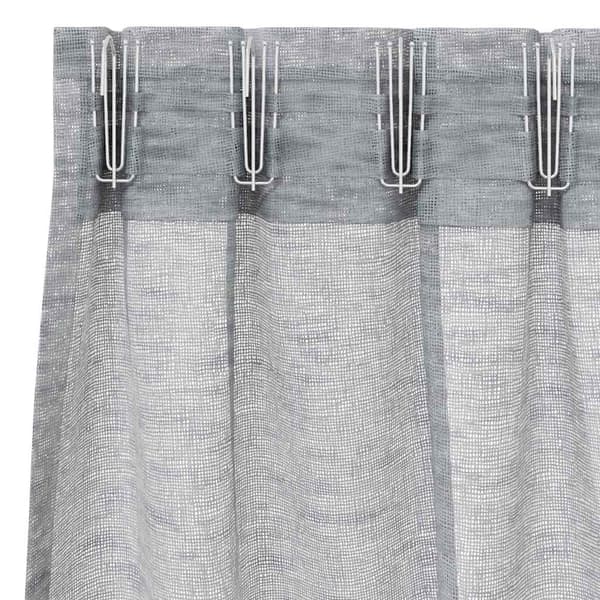 Voile Gardin med gardiner 2 pcs Mörkgrå 245 x 140 cm Polyester