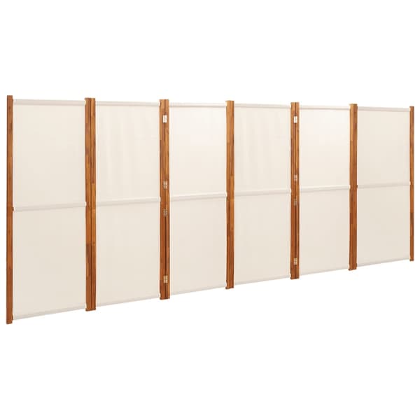 Rumsavdelare 6 paneler gräddvit 420x180 cm