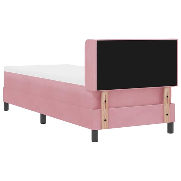 Bäddfjäder med huvudgavel Rosa 200 x 80 cm Sammet