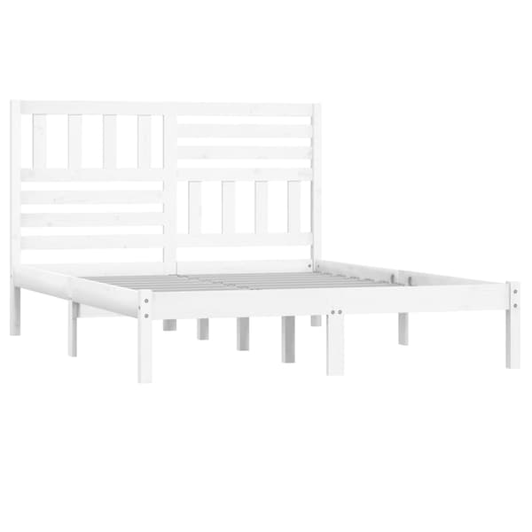 Sängram vit massiv furu 140x190 cm