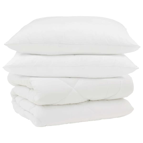 Vinter Täcke med kudde 3 pcs Vit Mikrofiber