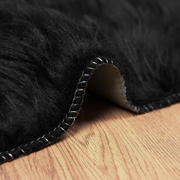 Fuskfäll matta TAFALLA Svart 120 x 120 cm Polyester