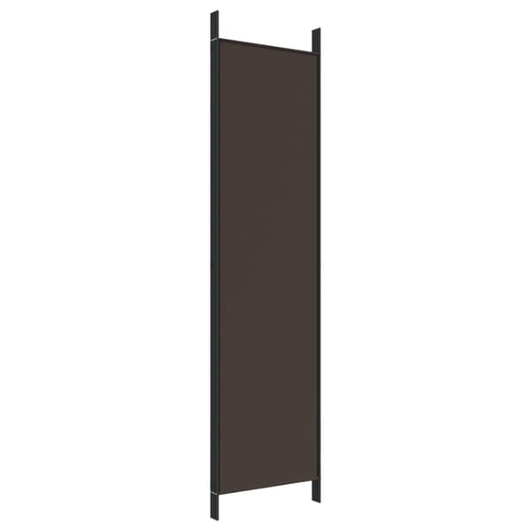 Rumsavdelare 4 paneler brun 200x200 cm tyg