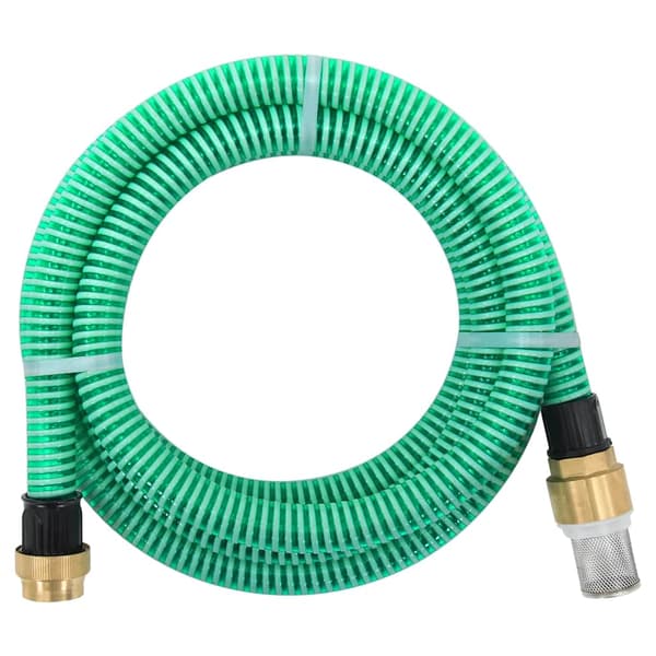 Sugslang med kopplingar mässing grön 1,1" 20 m PVC