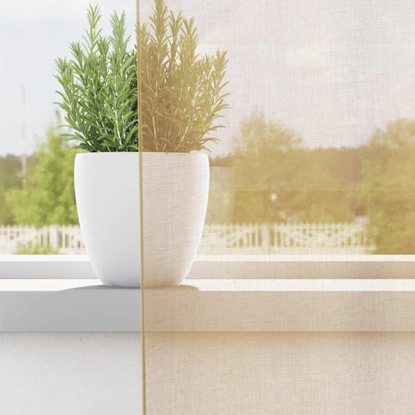 Voile gardiner med genomföringar 2 st sand