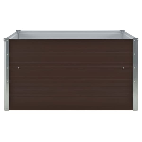 Odlingslåda 100x100x45 cm galvaniserat stål brun