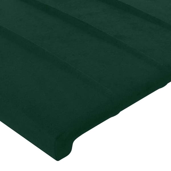 Sänggavel LED mörkgrön 160x5x78/88 cm sammet