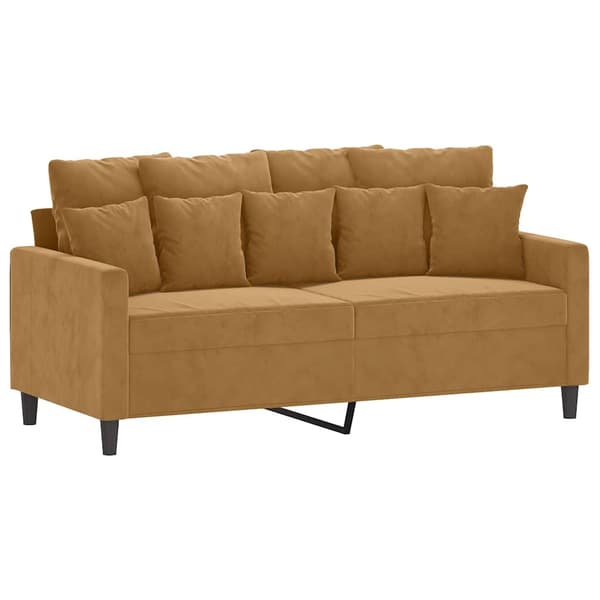 Soffa 2-sits brun 140 cm sammet
