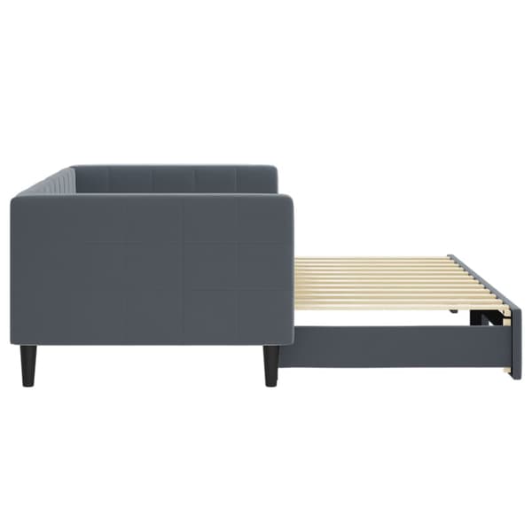 Dagbädd utdragbar mörkgrå 90x200 cm sammet