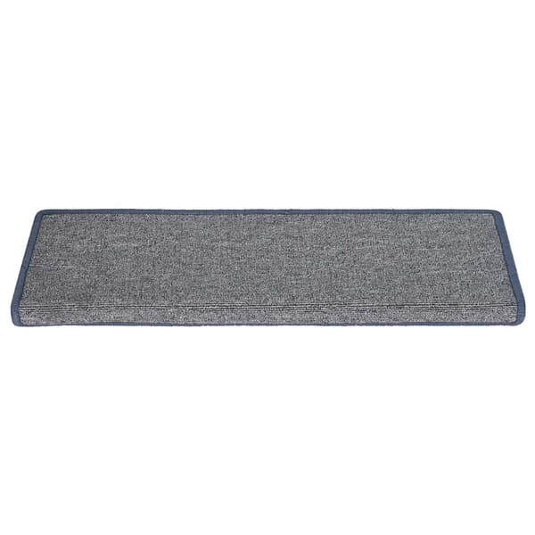 Trappmattor 30 st 65x21x4 cm ljusgrå och blå rektangulär kant