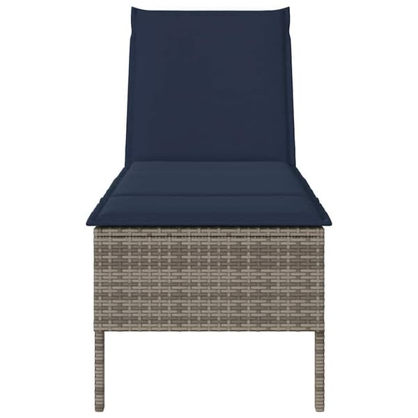 Solstol med dyna grå 55x200x44cm konstrotting