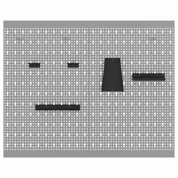 Verktygsväggpanel 2 pcs Grå 100 x 1 x 80 cm