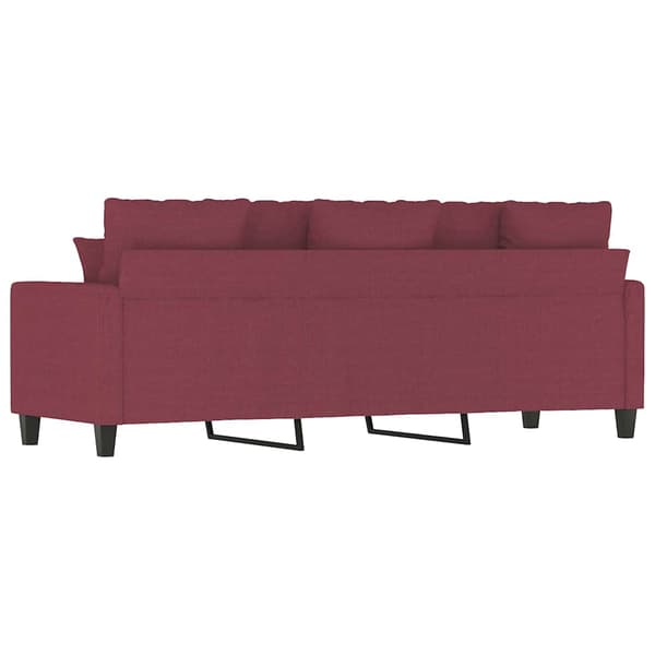 3-sitssoffa vinröd 180 cm tyg
