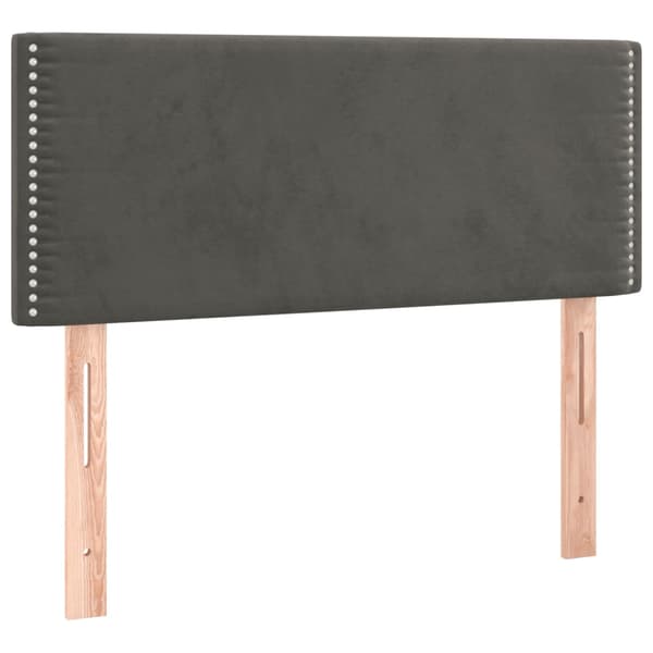 Sänggavel LED mörkgrå 90x5x78/88 cm sammet