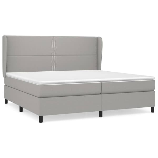 Ramsäng med madrass ljusgrå 200x200 cm tyg