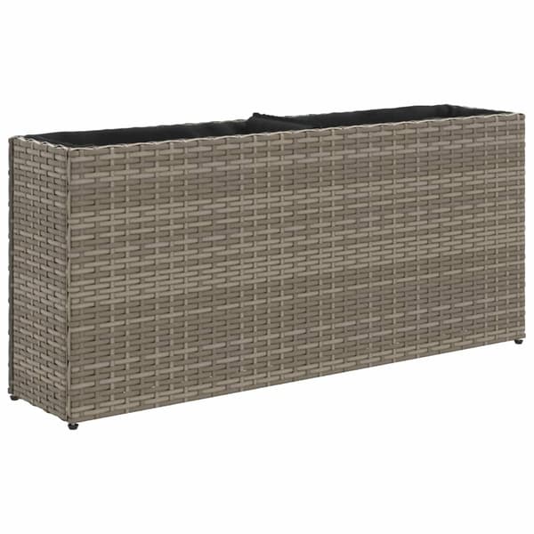 Odlingslåda med 2 krukor grå 90x20x40 cm konstrotting
