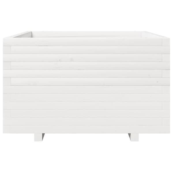 Odlingslåda vit 80x80x49,5 cm massiv furu
