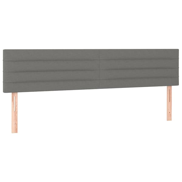 Ramsäng med madrass & LED mörkgrå 160x200 cm tyg