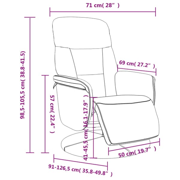 Reclinerfåtölj med fotstöd mörkgrå sammet