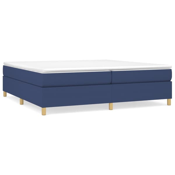 Boxspring-sängram blå 200x200 cm tyg