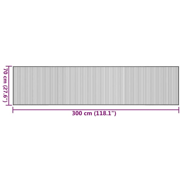 Matta rektangulär brun 70x300 cm bambu