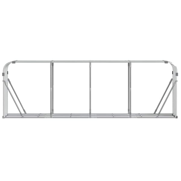 Vedställ silver 300x45x100 cm galvaniserat stål