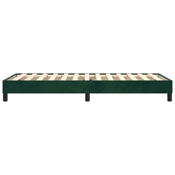 Boxspring-sängram mörkgrön 90x200 cm sammet
